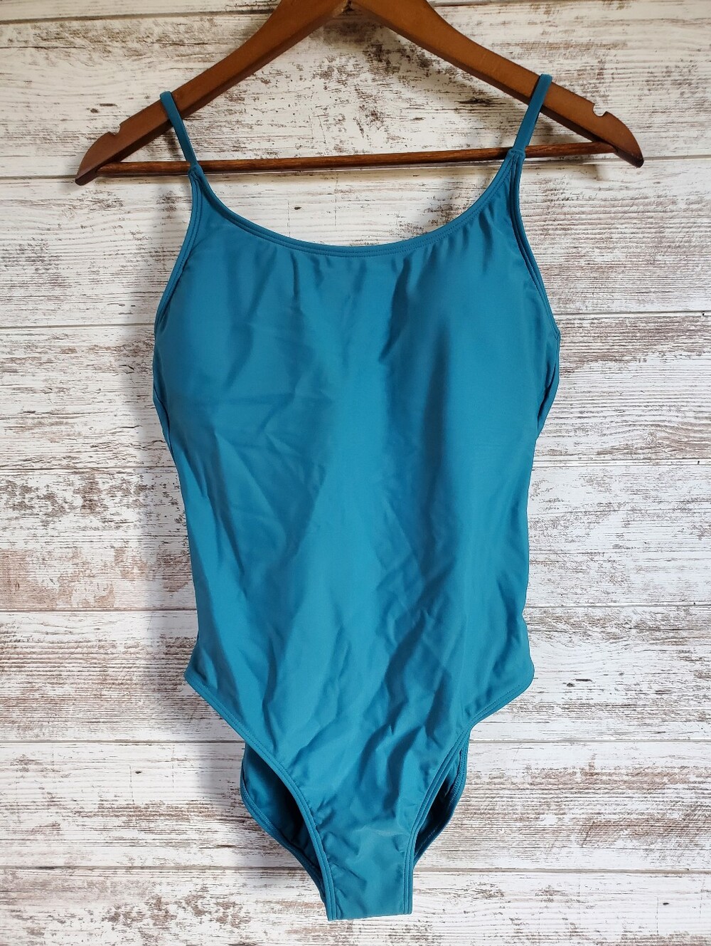 NWT Quince Italian Cami One-Piece Swimsuit Lagoon Teal Blue - Picture 11 of 14